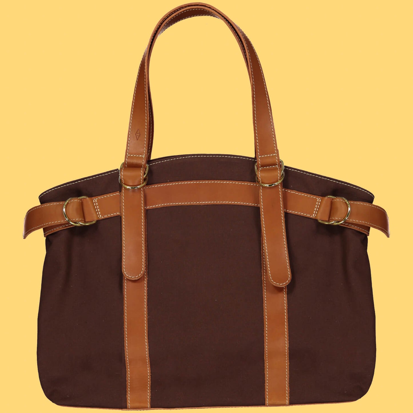 Cabas Bianca Orange & Toile Café