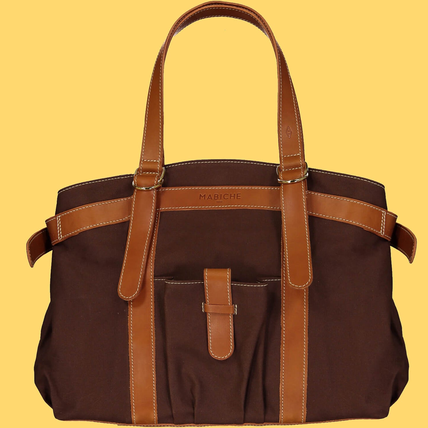 Cabas Bianca Orange & Toile Café