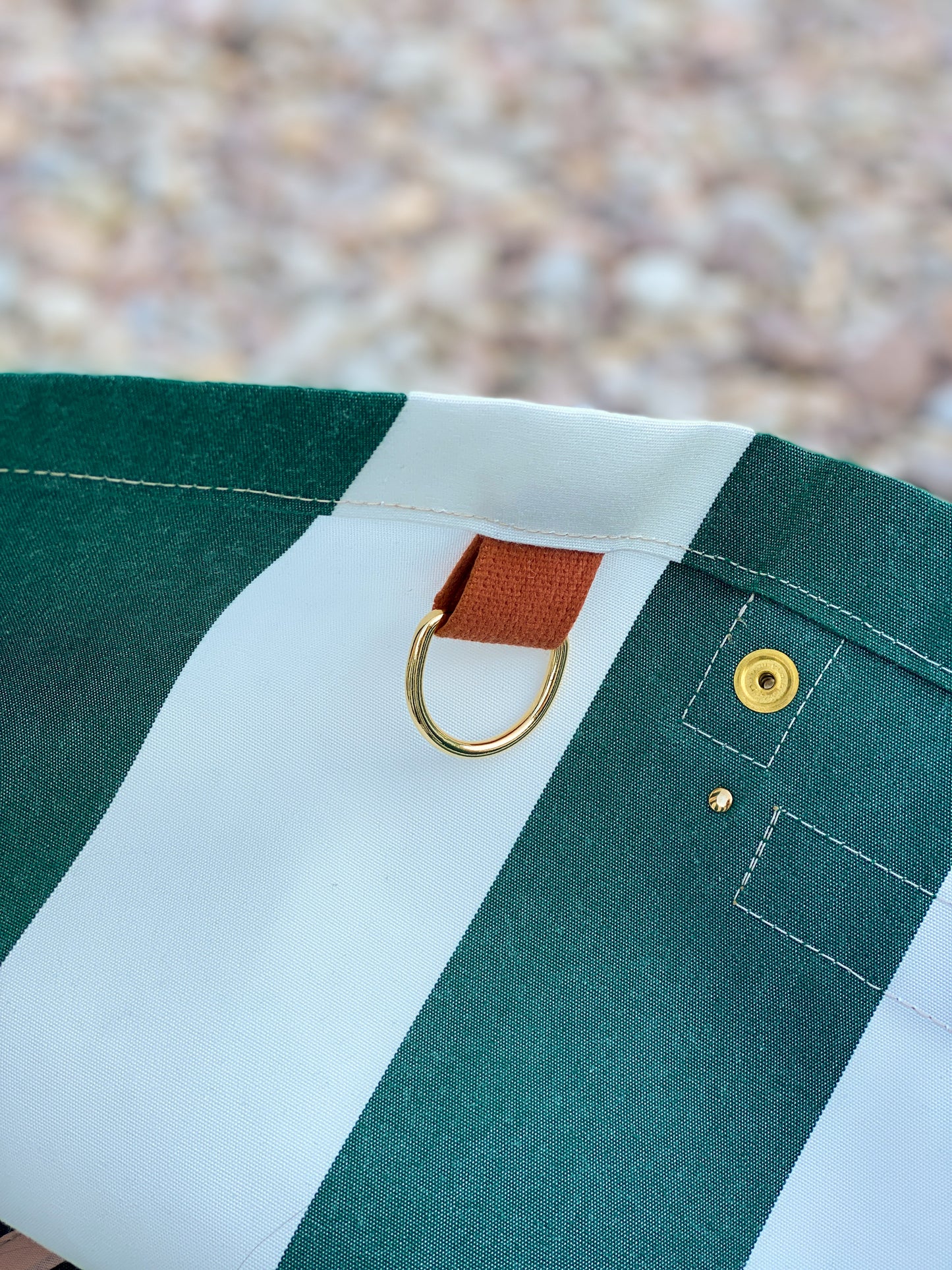 Cabas Monaco rayures blanc vert