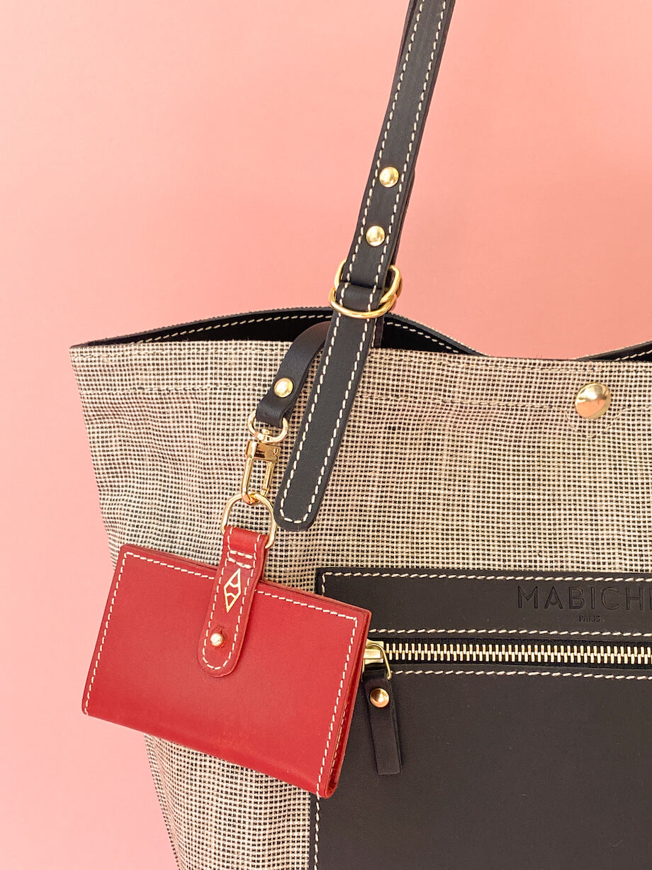 Cabas Gigi Cuir & Lin Noir