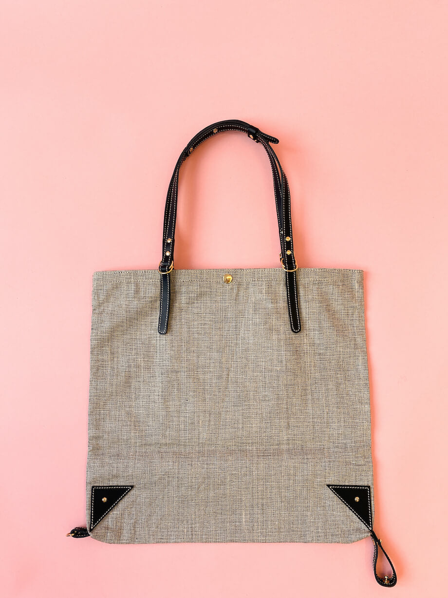 Cabas Gigi Cuir & Lin Noir