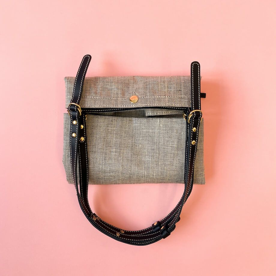 Cabas Gigi Cuir & Lin Noir