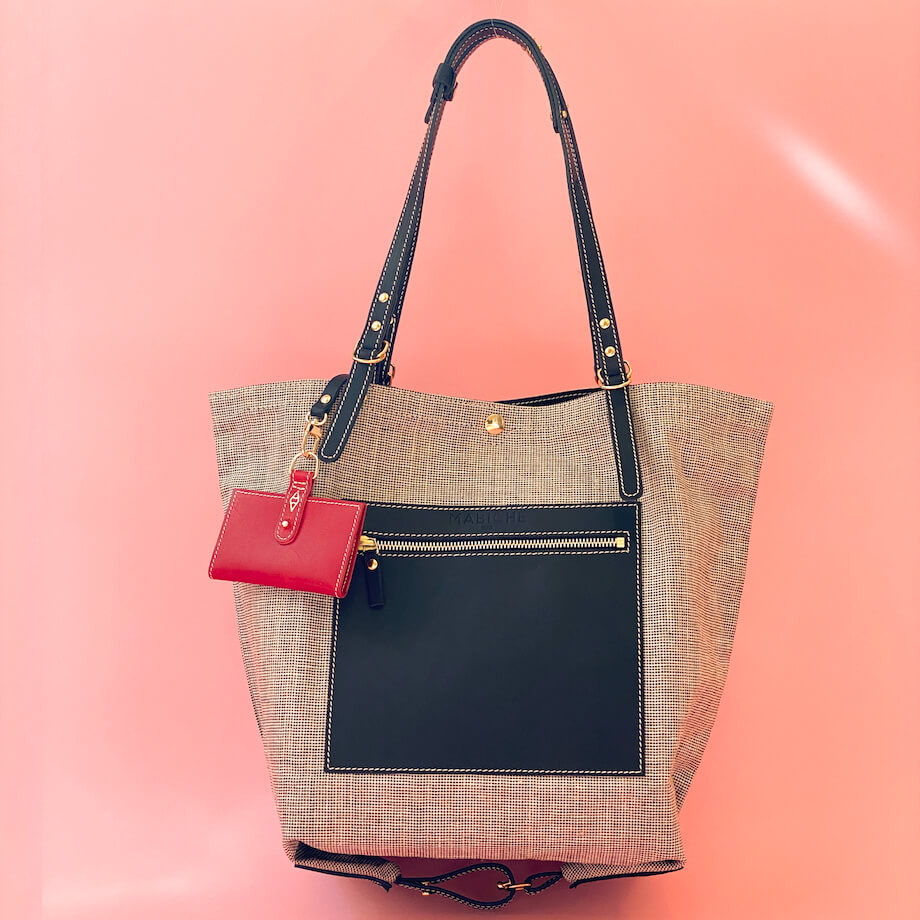 Cabas Gigi Cuir & Lin Noir