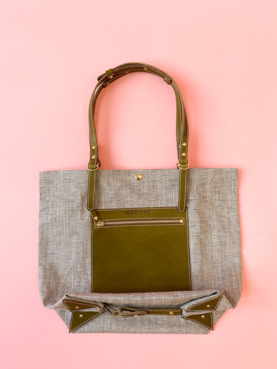 Cabas Gigi Olive & Lin Noir