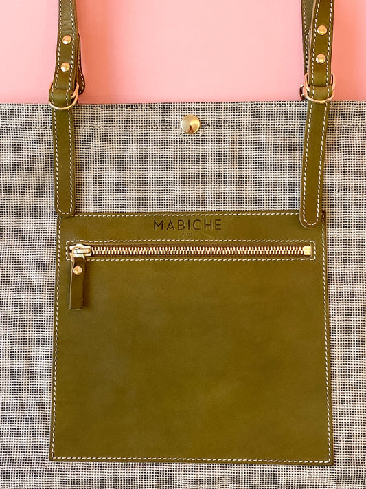 Cabas Gigi Olive & Lin Noir