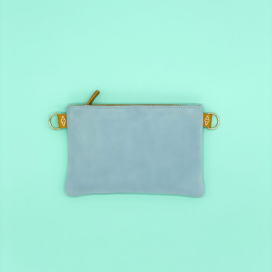 Pochette Léo double anneaux Bleu layette