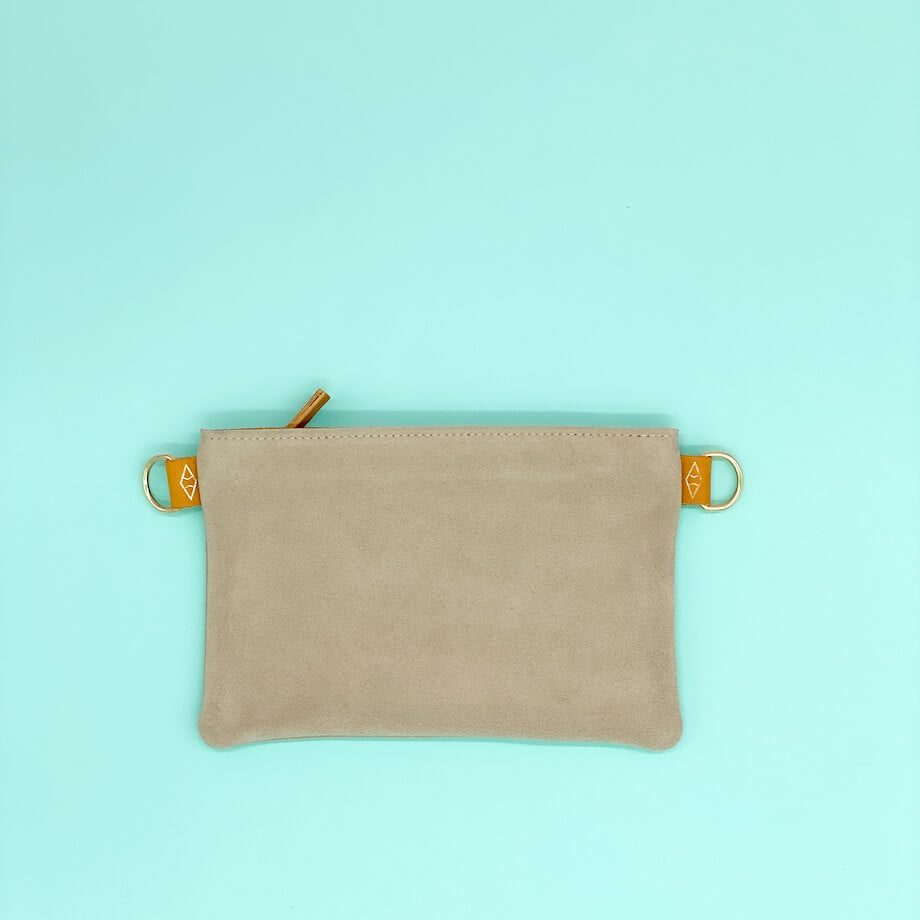 Pochette Léo double anneaux Mastic