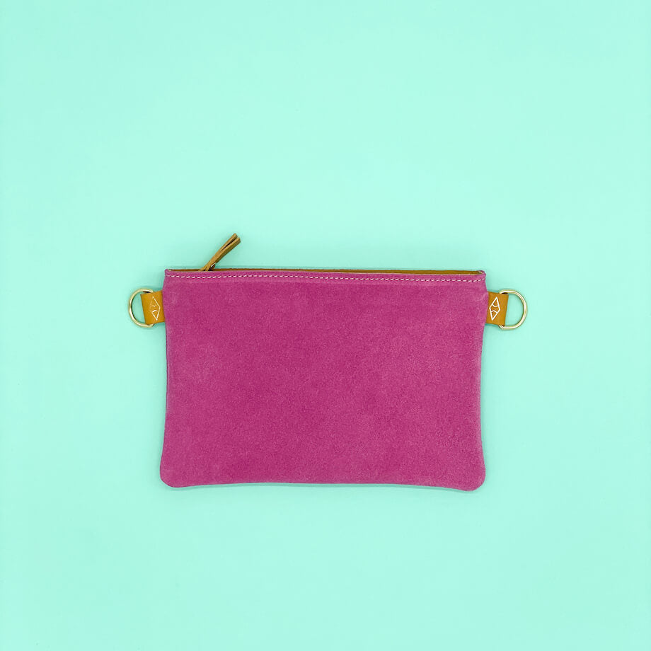 Pochette Léo double anneaux Rose Indien