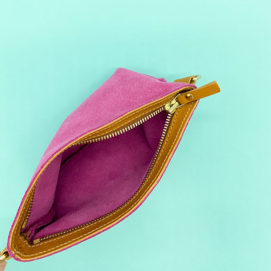 Pochette Léo double anneaux Rose Indien