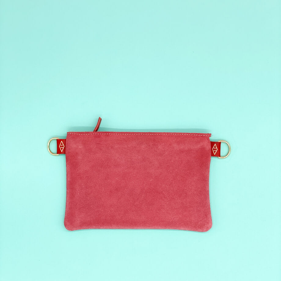 Pochette Léo double anneaux Rose Blush