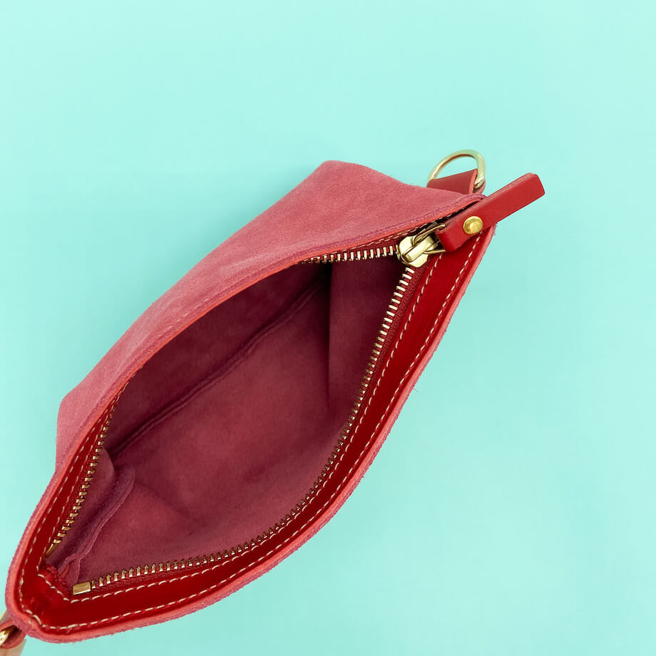 Pochette Léo double anneaux Rose Blush