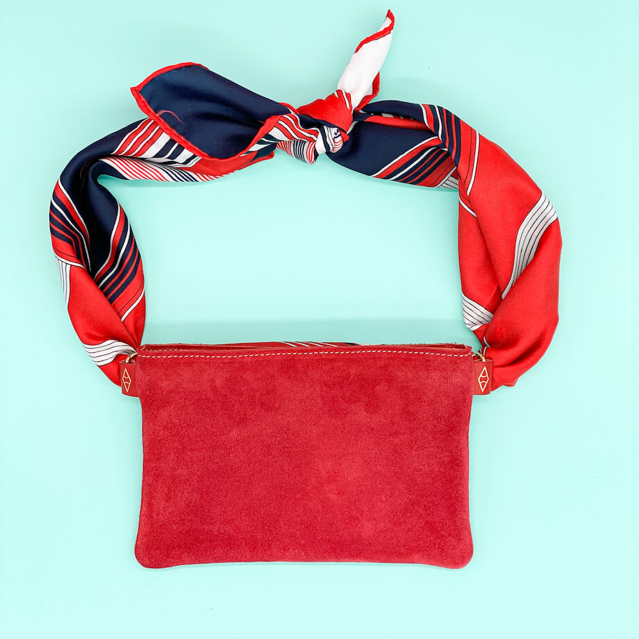 Pochette Léo double anneaux Rouge