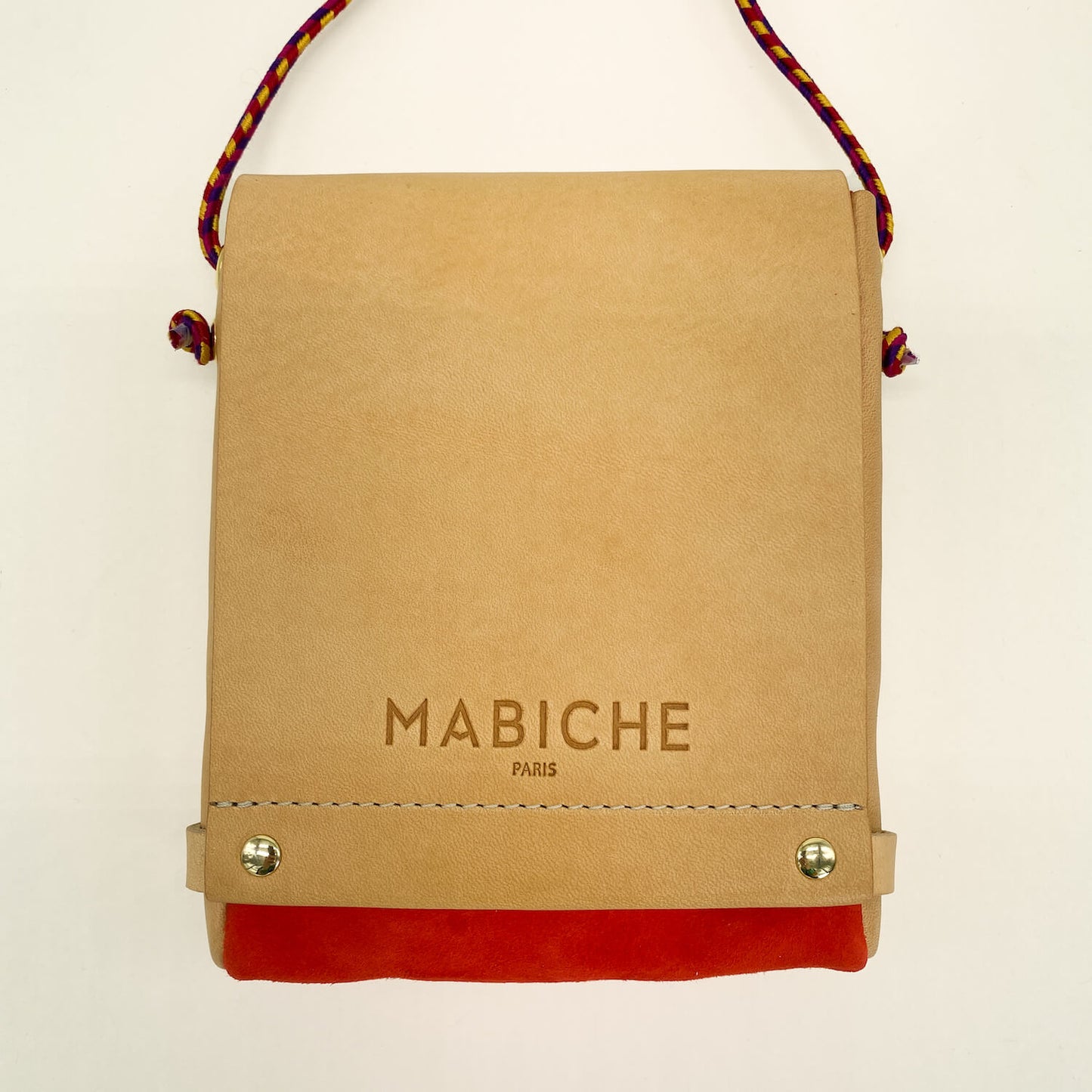 Pochette Loulou Naturel & Orange