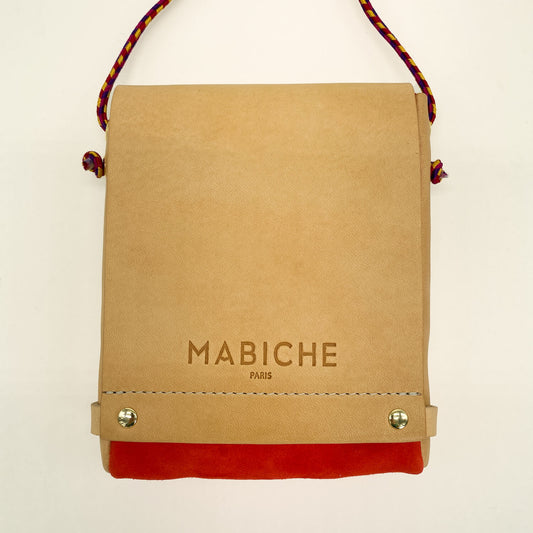 Pochette Loulou Naturel & Orange