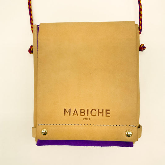 Pochette Loulou Naturel & Violet